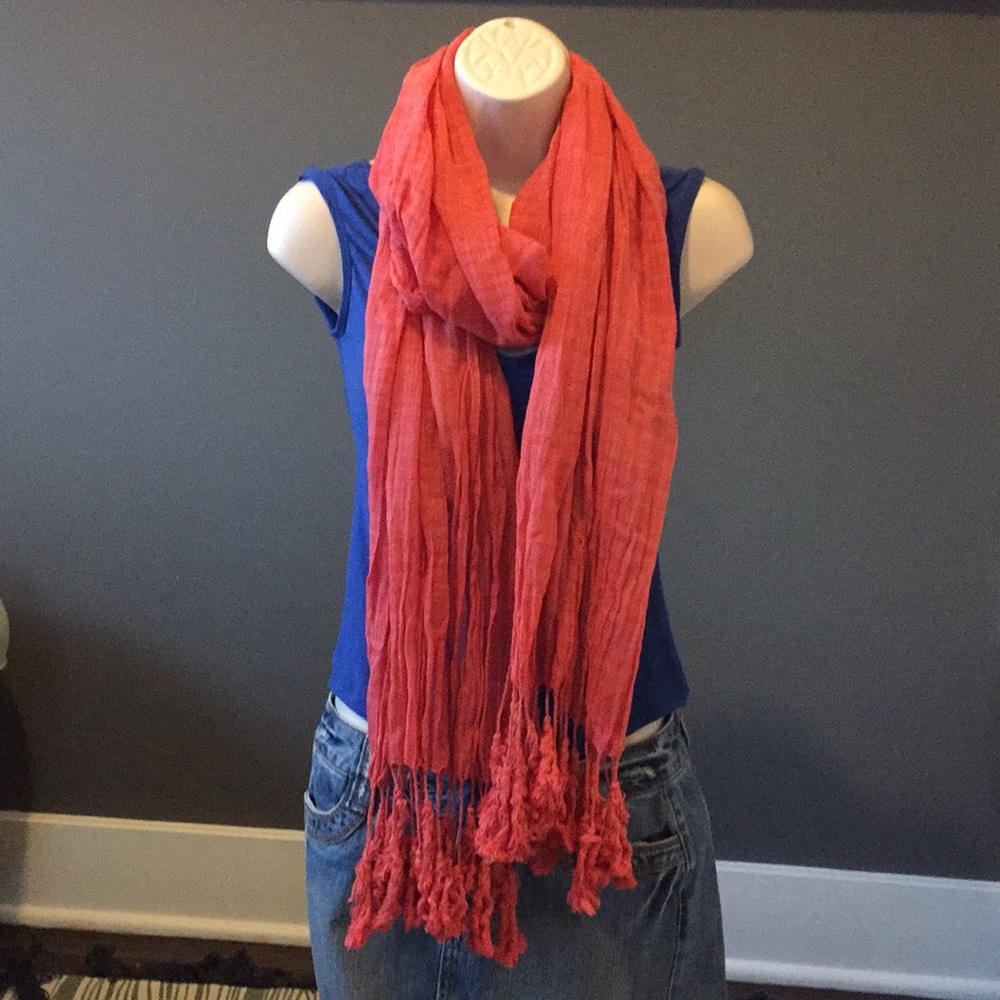 Pink cotton scarf
